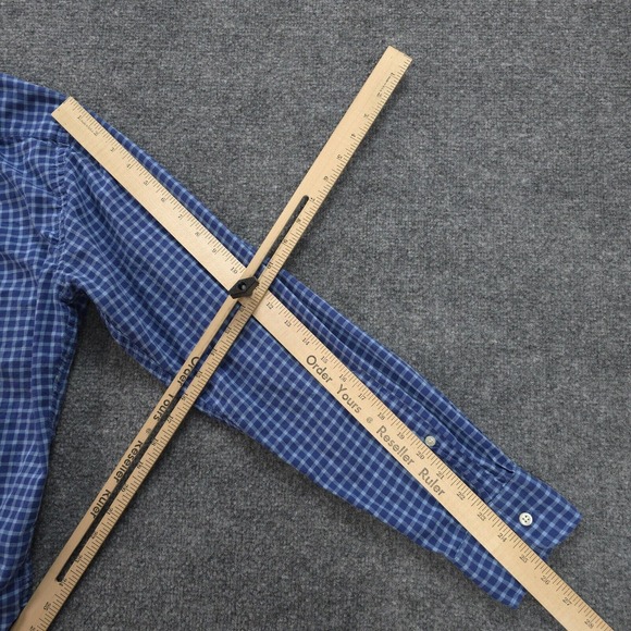 Peter Millar Shirt Mens‎ Large Blue Plaid Crown Halton Casual Golf Preppy - Picture 12 of 13